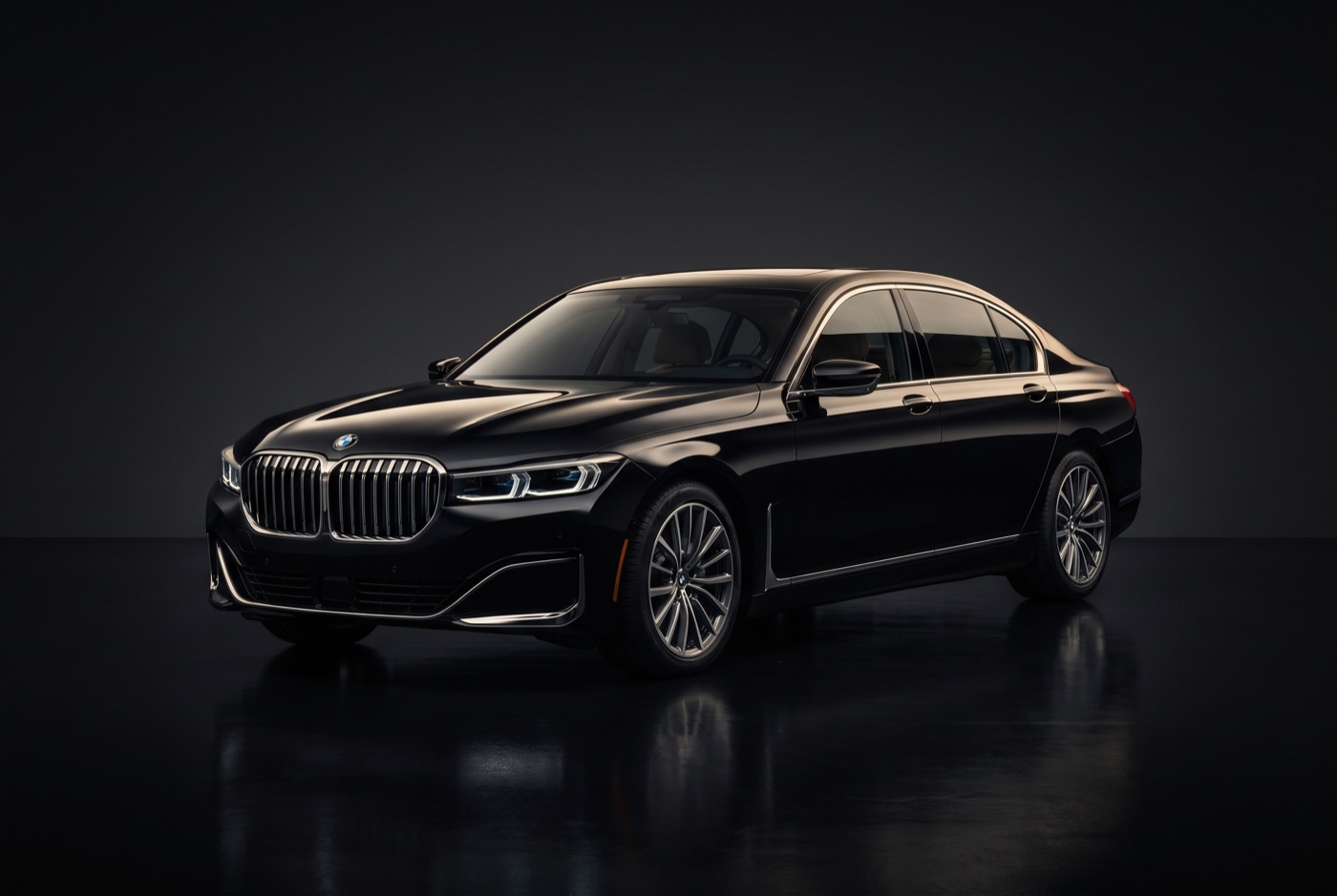 Black BMW 7 Series luxury sedan